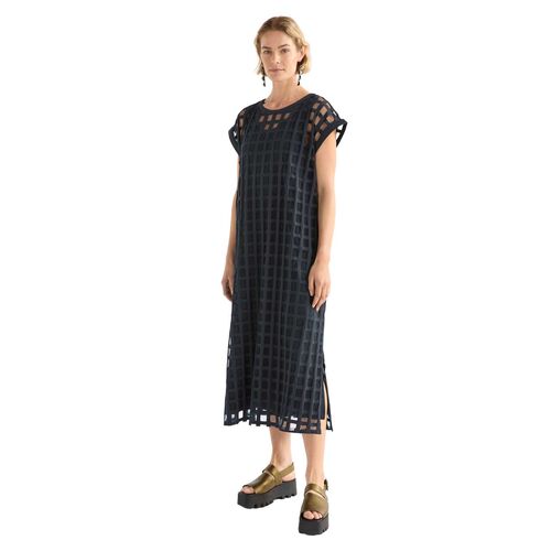 ELK Grid Burnout Midi Dress
